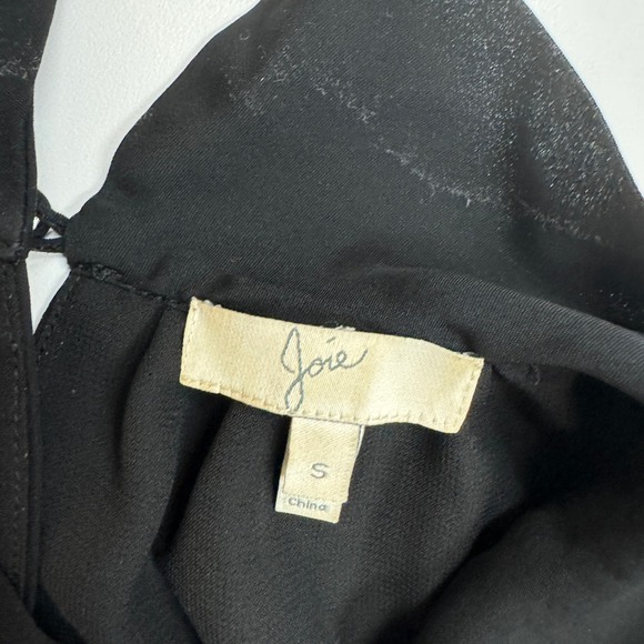 Joie Dress Womens Small Black Mini Silk Drop Waist Sleeveless Mock Neck - Picture 4 of 7